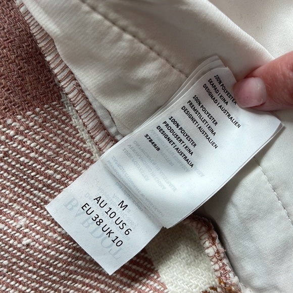 Bardot Talia Shacket size medium pink/cream/camel - Picture 4 of 4